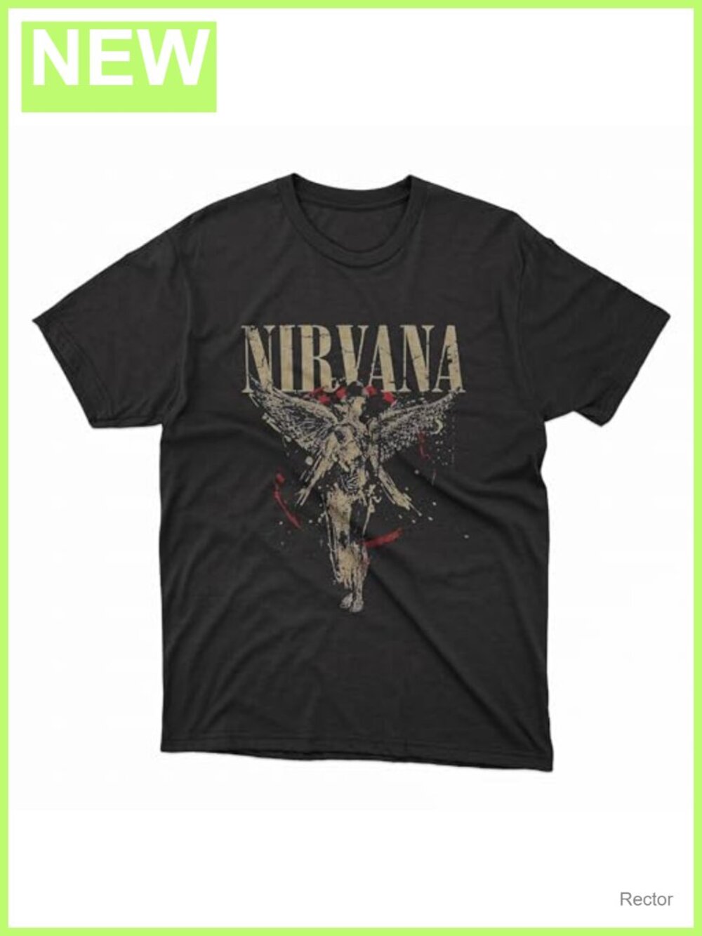 Nirvana In Utero Angel Splatter Graphic T-Shirt 100% Cotton Crew Neck